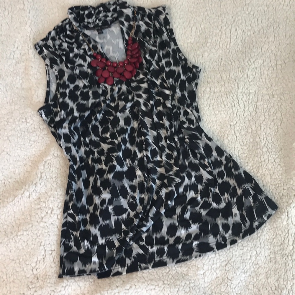 Black and white blouse